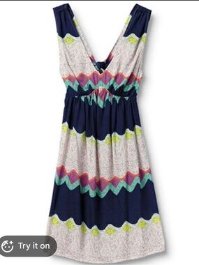 Quicksilver Roxy Sleeveless Wavy Stripe Summer Dress - Multi Color Size L